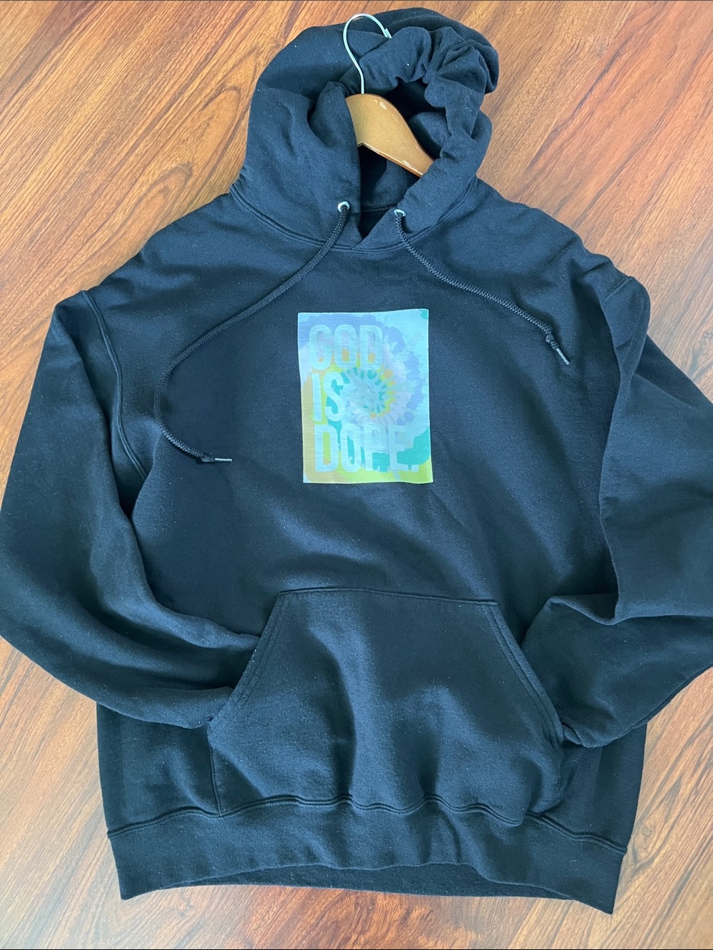 Black 'God Is Dope' Graphic Hoodie - Unbranded